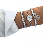 4 Piece Bohemian Inspired Marble Bracele...