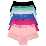 6-Pack Cotton Boyshort Panties With Leg