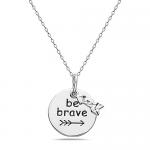 Sterling Silver Be Brave Inspirational Q...