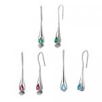 Sterling Silver Sapphire Water Drop Earr...