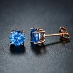 18K Rose Gold Round-cut London Blue