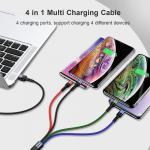 4-in-1 Nylon Braided 4 ' Charging Cable