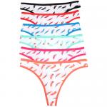 6-Pack Cotton Thong Panties With Feather