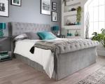 Grey Velvet Scroll Top Chesterfield Otto...