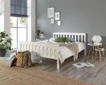 Solid Wood Bed Frame in White with Hand