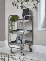 NEW! Slim Grey Metal Trolley Was 195.00