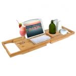 Expandable Bamboo Bathtub Caddy Tray