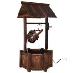 Rustic Wooden Wishing Well Fountain