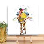 Splatter Rainbow Giraffe Canvas - Only