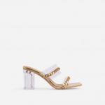 Jetsetter Chain Detail Square Peep Toe