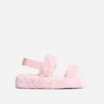 Save on Latte Fluffy Stripe Slipper In