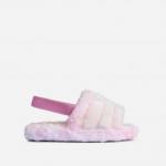 Boo Fluffy Stripe Slipper In Tie Dye