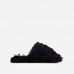 Hot-Fuzz Closed Toe Slipper In Black