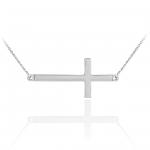 Sideways Cross Pendant Necklace - Was 69