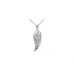 Precision Cut Angel Wing Pendant Necklac...