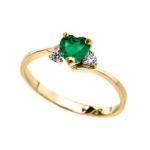 0.52ct Lab Grown Emerald & CZ Engagement