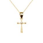 0.01ct Diamond Cross Necklace in 9ct