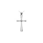 0.02ct Diamond Cross Necklace in Sterlin...