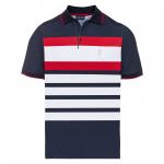 Men 's striped stretch golf polo shirt -
