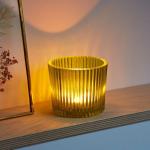 Green Recycled Glass Tea Light Holder -