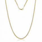 14K Solid Yellow Gold 2.4mm Cuban Chain