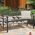 Garden Bench with Elegant Black Finish &