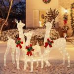 3-Piece Pre-lit Christmas Reindeer Famil...