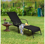 Black Patio Reclining Lounge Chairs (Set