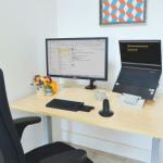 DeskRite 350 Maple/Silver Sit-Stand Desk...