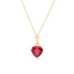 Heart Shaped Ruby Pendant Necklace 1.45c...