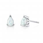 Opal Stud Earrings in Sterling Silver -
