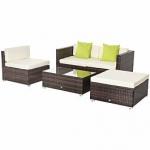 Alfresco Rattan Sectional Garden Sofa Se...