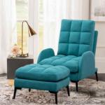 Modern Leisure Armchair with Footstool M...