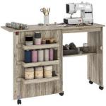 HOMCOM Folding Drop-Leaf Sewing Craft Ta...
