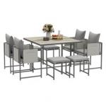 Outsunny Nine-Piece Garden Dining Table ...