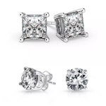 Round & Princess Stud Earring Set