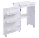 White Folding Swing Craft Table Storage