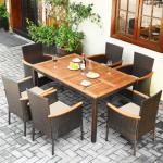 7-Piece Rattan Patio Dining Set with