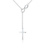 18-Inch Italian Silver Infinity Cross La...