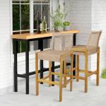 Rattan Patio Wood Barstools Dining Chair...
