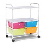 Rolling 4-Drawer 2-Shelf Metal Storage C...