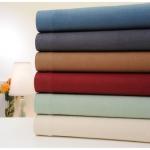 Bibb Home 100% Cotton Solid 4-Piece