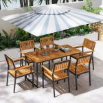 55-Inch Acacia Wood Dining Table with