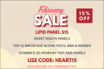 15% Off Walk-In Lab Diabetes panels. Use