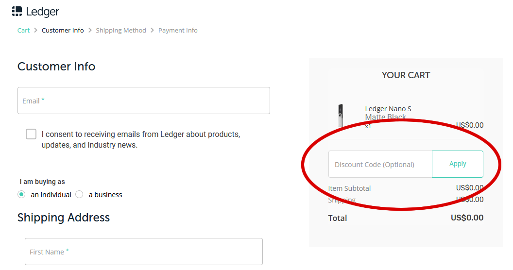 How to use Ledger's discount codes