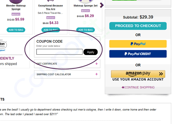 Where to use coupon codes on Fragrancenet.com